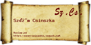 Szám Csinszka névjegykártya